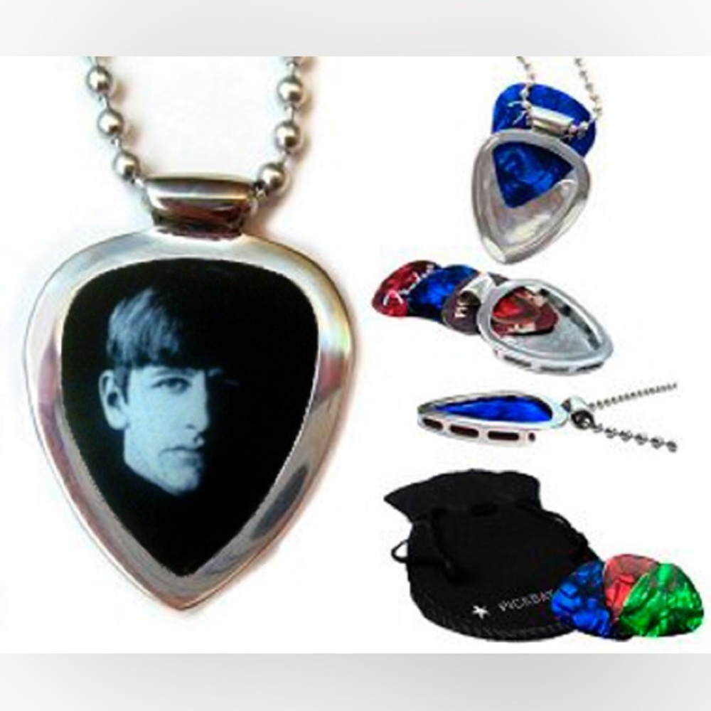 Pickbay Guitar Pick Holder + Ringo Starr Pick Young Beatles Licensed photo NEW